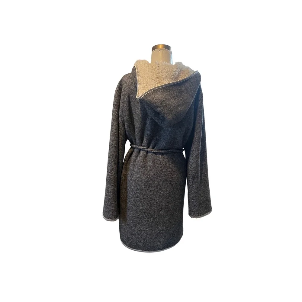 Anthropologie Pure Good Hooded Robe Sherpa Lined Cozy Loungewear‎ XS S